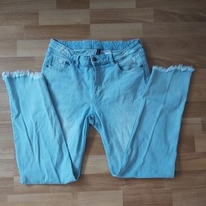 Divided Light Blue Slightly Distressed Buttoned Jeans Size 8